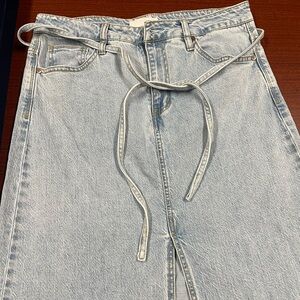 Habitual maxi length denim skirt raw edge hem size M
